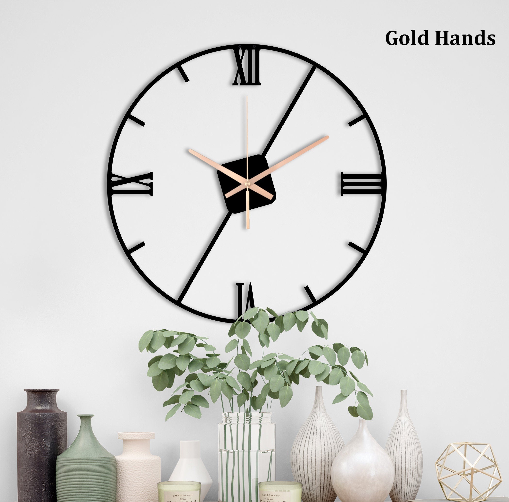 Minimalist Clock, Decorative Clock, Oversized Wall Clock, Silent Metal Wall Clock, Small Wall Clock, Unique Wall Clock, Clocks For Wall