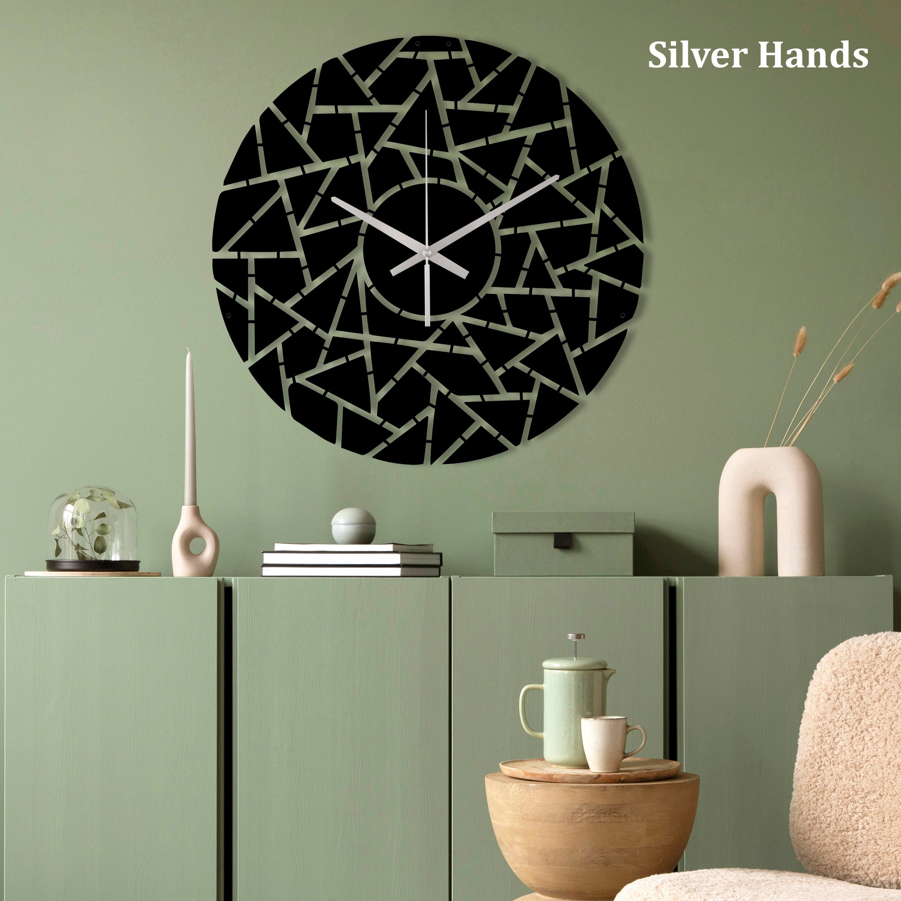 Unique Wall Clock, Modern Wall Clock, Decorative Clock, Oversized Wall Clock, Home Decor And Gifts, Large Black Wall Clock, Laser Cut Clock
