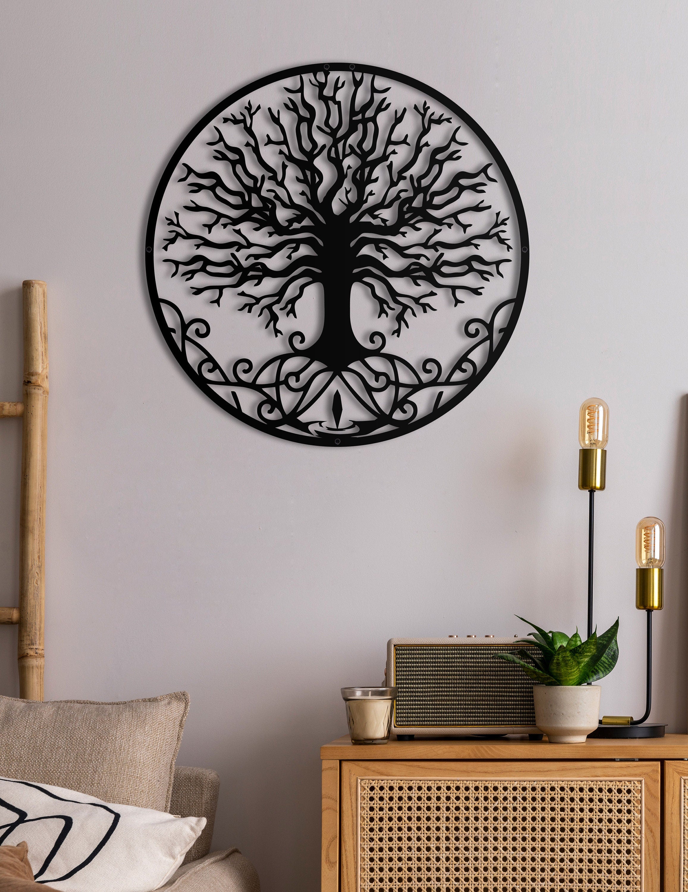 Tree Of Life Decor, Viking Room Decor, Housewarming Gift, Living Room Decor, Home Decore, Metal Tree Decor, Mantel Decor