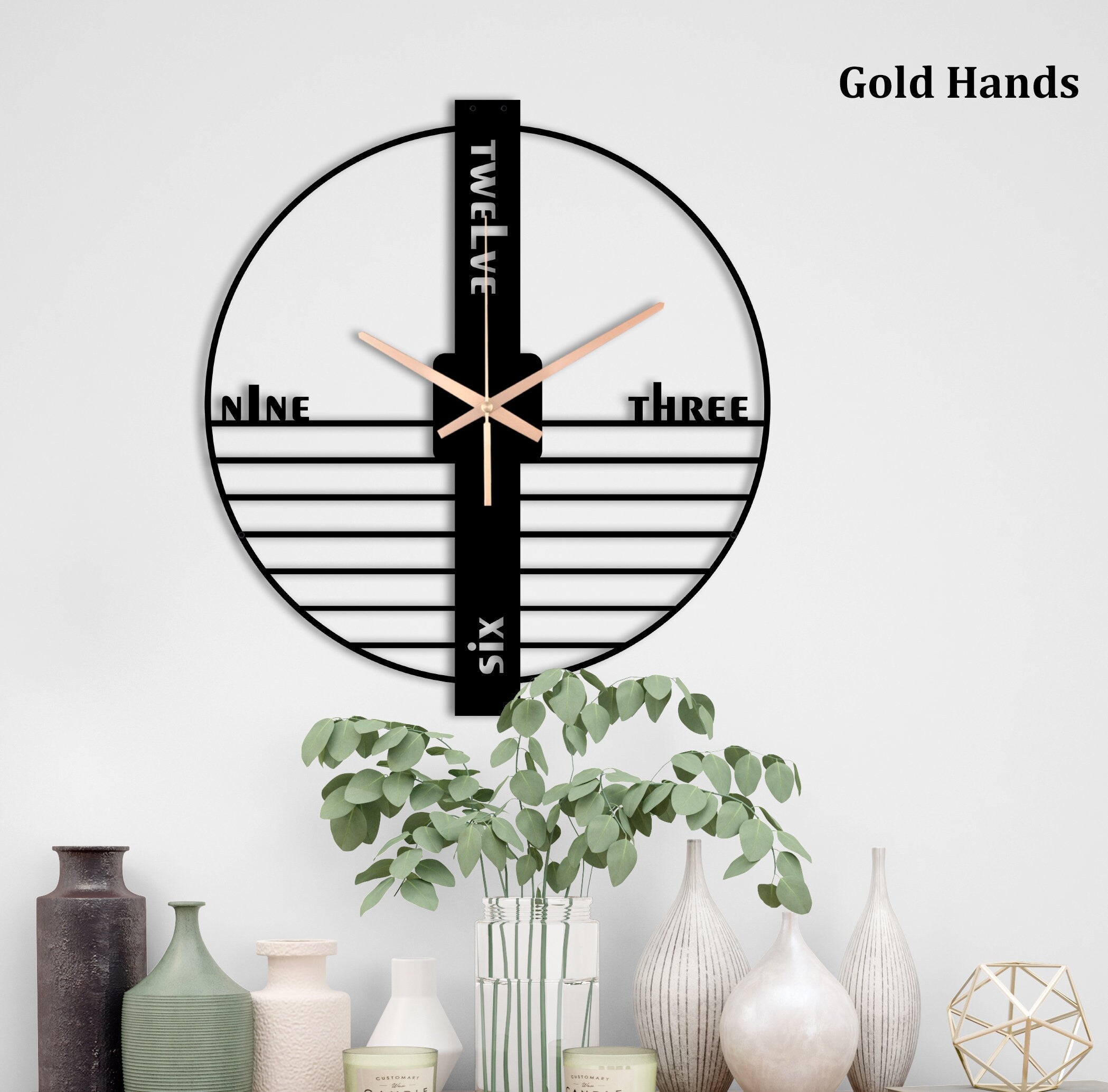 Minimalist Clock, Oversized Wall Clock, Small Wall Clock, Metal Wall Clock, Unique Walll Clock, Home Decor And Gifts Large, Clocks For Wall