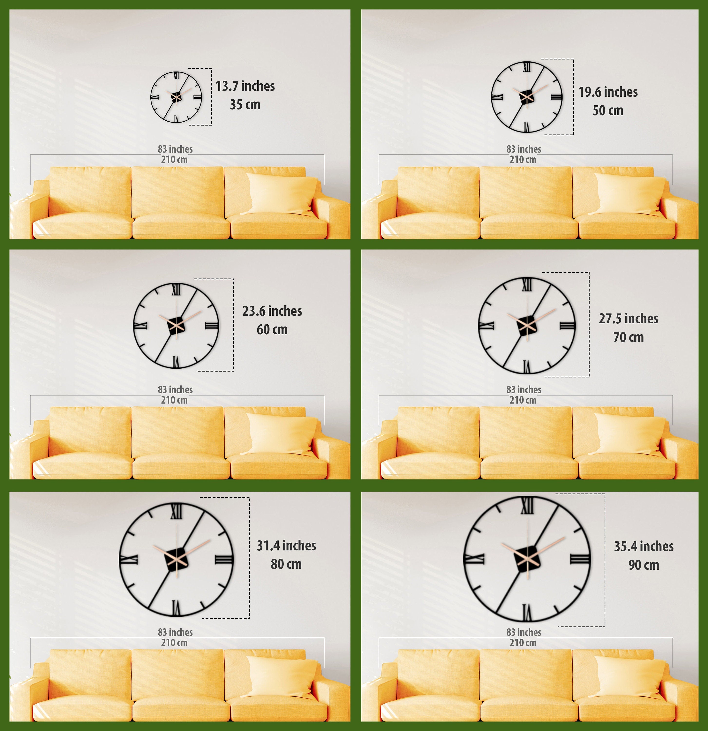 Minimalist Clock, Decorative Clock, Oversized Wall Clock, Silent Metal Wall Clock, Small Wall Clock, Unique Wall Clock, Clocks For Wall