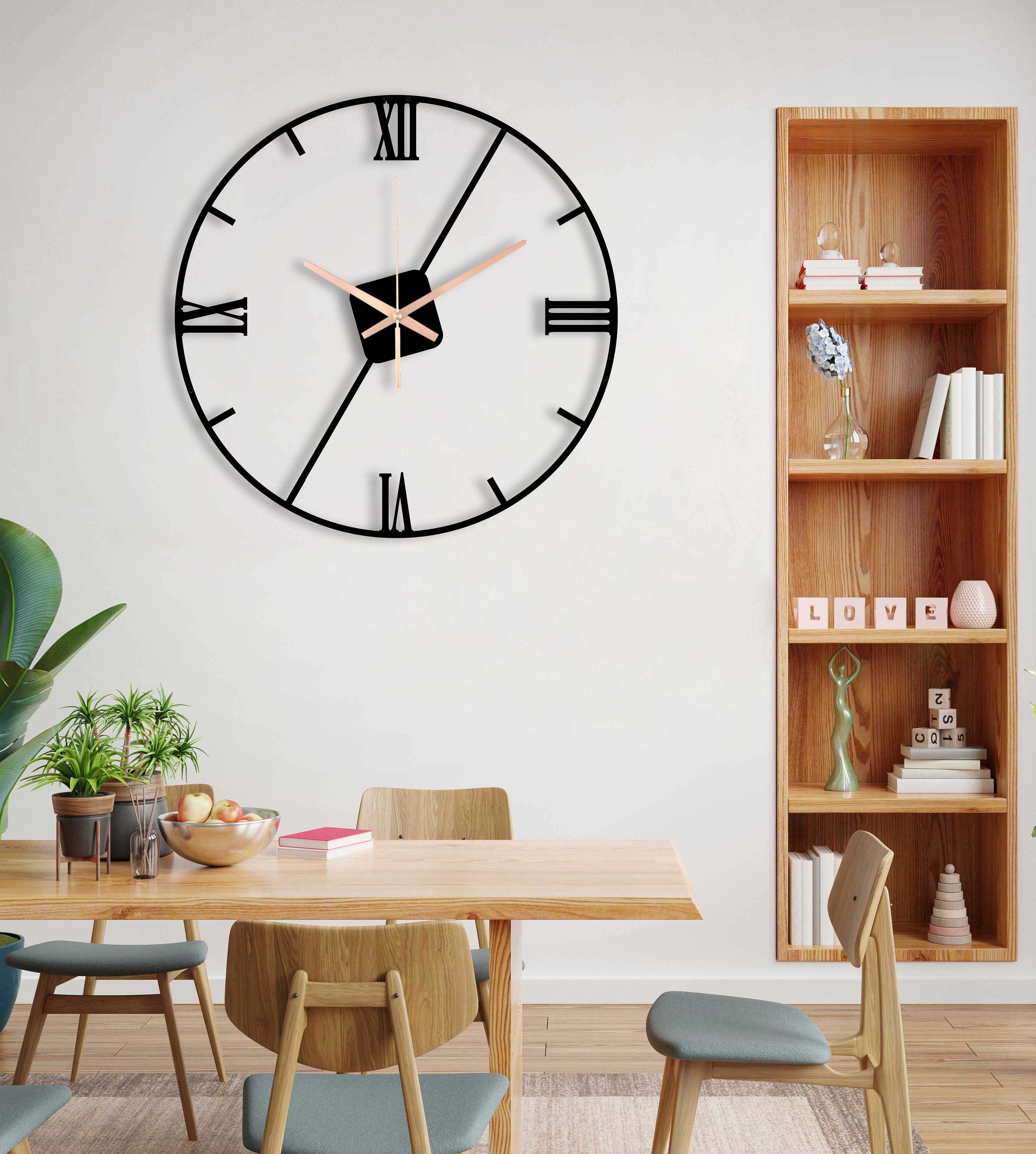 Minimalist Clock, Round Smal Wall Clock, Decorative Clock, Oversized Wall Clock, Metal Wall Clock, Home Decor And Gifts, Clocks For Wall