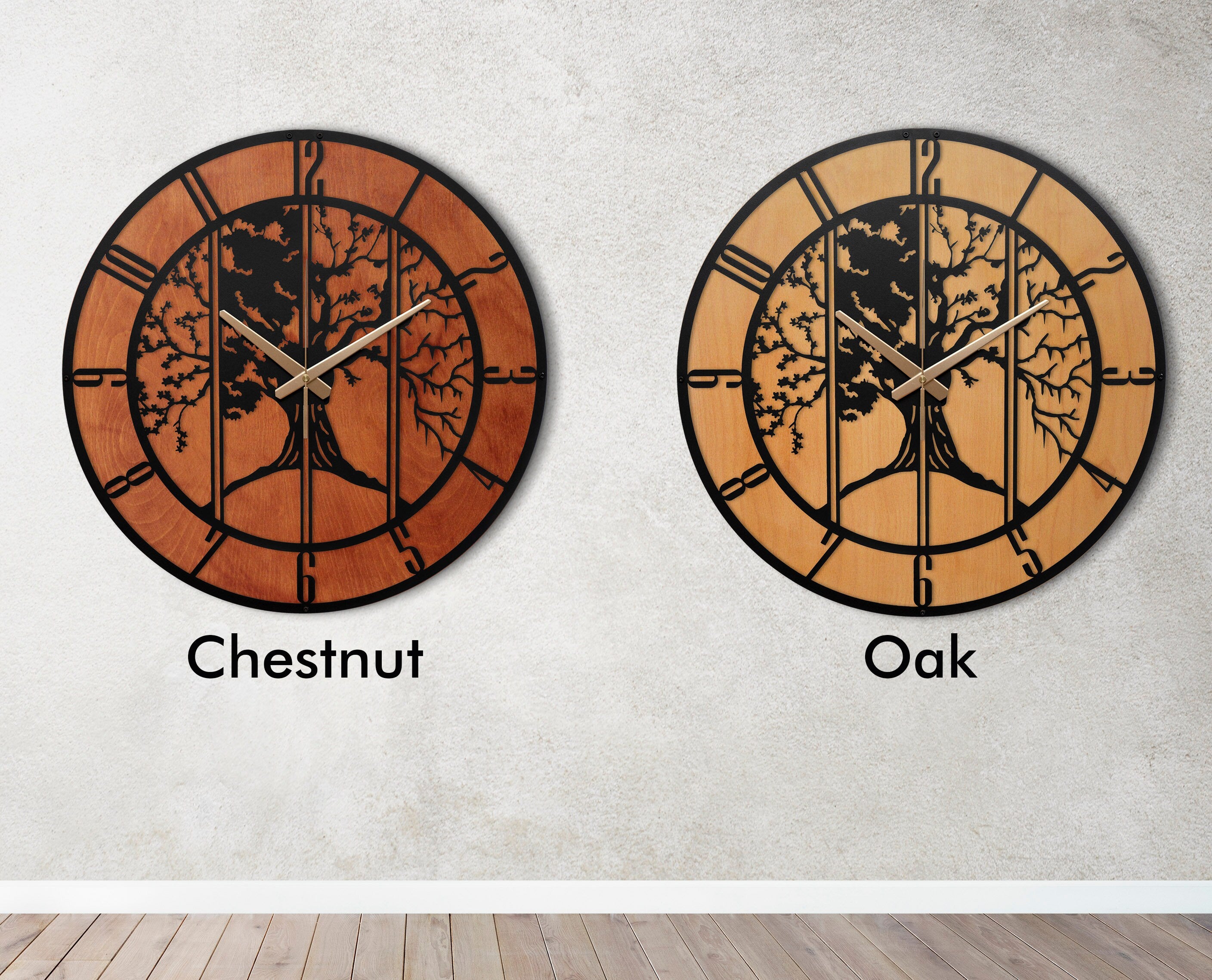 Metal And Wood Clock, Oversized Wall Clock, Farmhouse Wall Clock, Unique Wall Clock, Big Wall Clock, Silent Wall Clock, Clocks For Wall