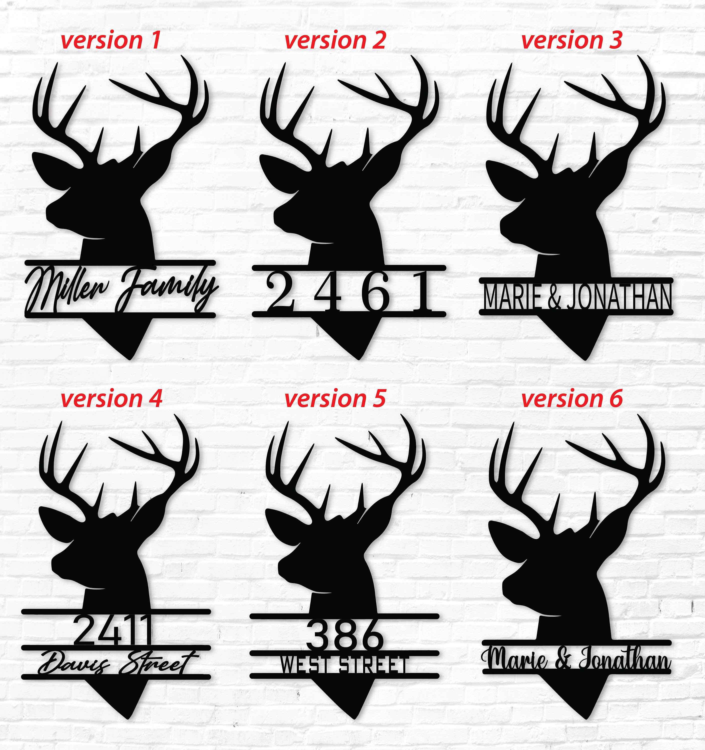 Custom Metal Sign, House Number, Last Name Metal Sign, Deer Decor, Family Metal Sign, Name Metal Sign, House Name Sign