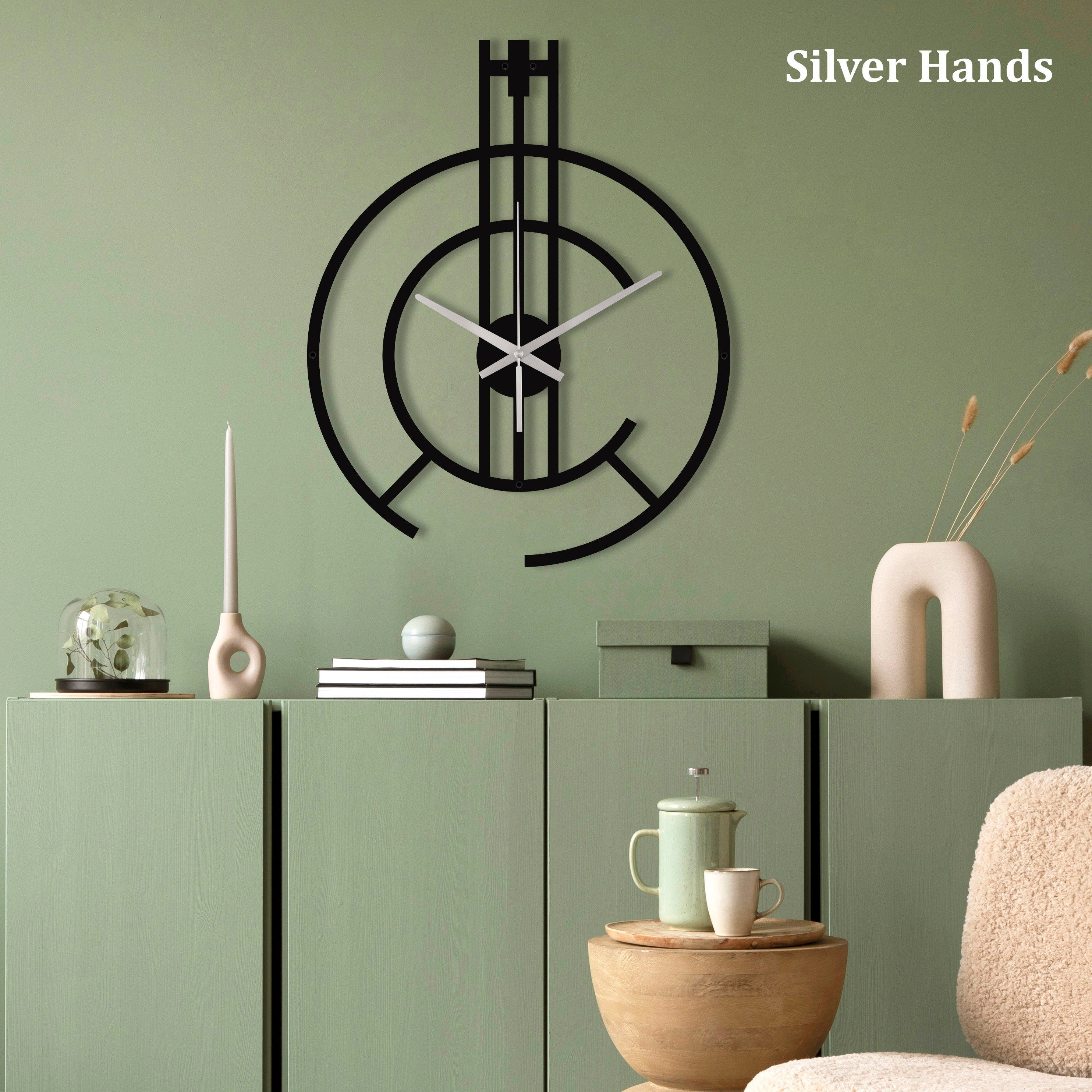Minimalist Clock, Modern Wall Clock, Unique Wall Clock, Silent Wall Clock, Metal Wall Clock, Living Room Black Wall Clock, Clocks For Wall