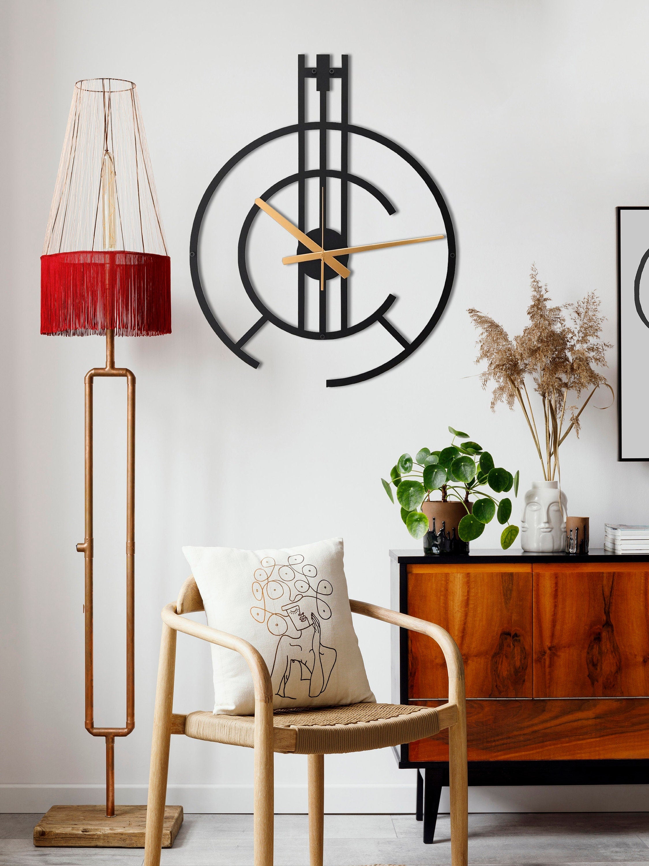 Minimalist Clock, Modern Wall Clock, Unique Wall Clock, Silent Wall Clock, Metal Wall Clock, Living Room Black Wall Clock, Clocks For Wall