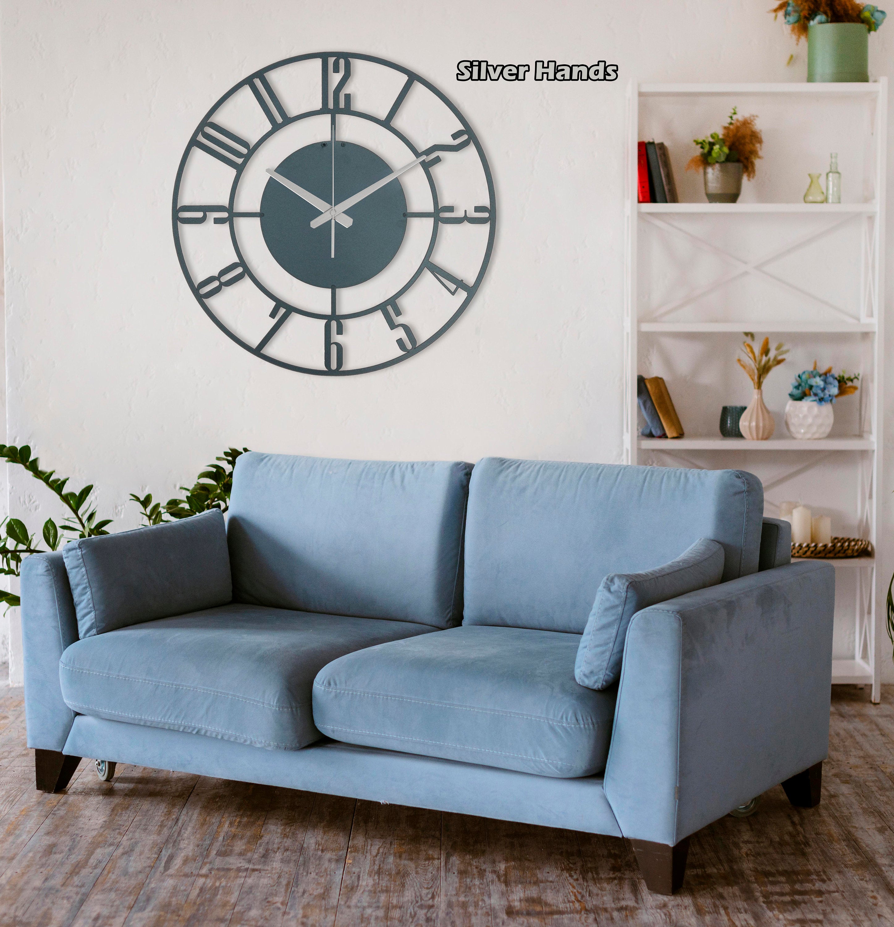 Blue Wall Clock, Midnight Blue Extra Large Clock, Unique Wall Clock, Oversized Wall Clock, Small Wall Clock, Clocks For Wall