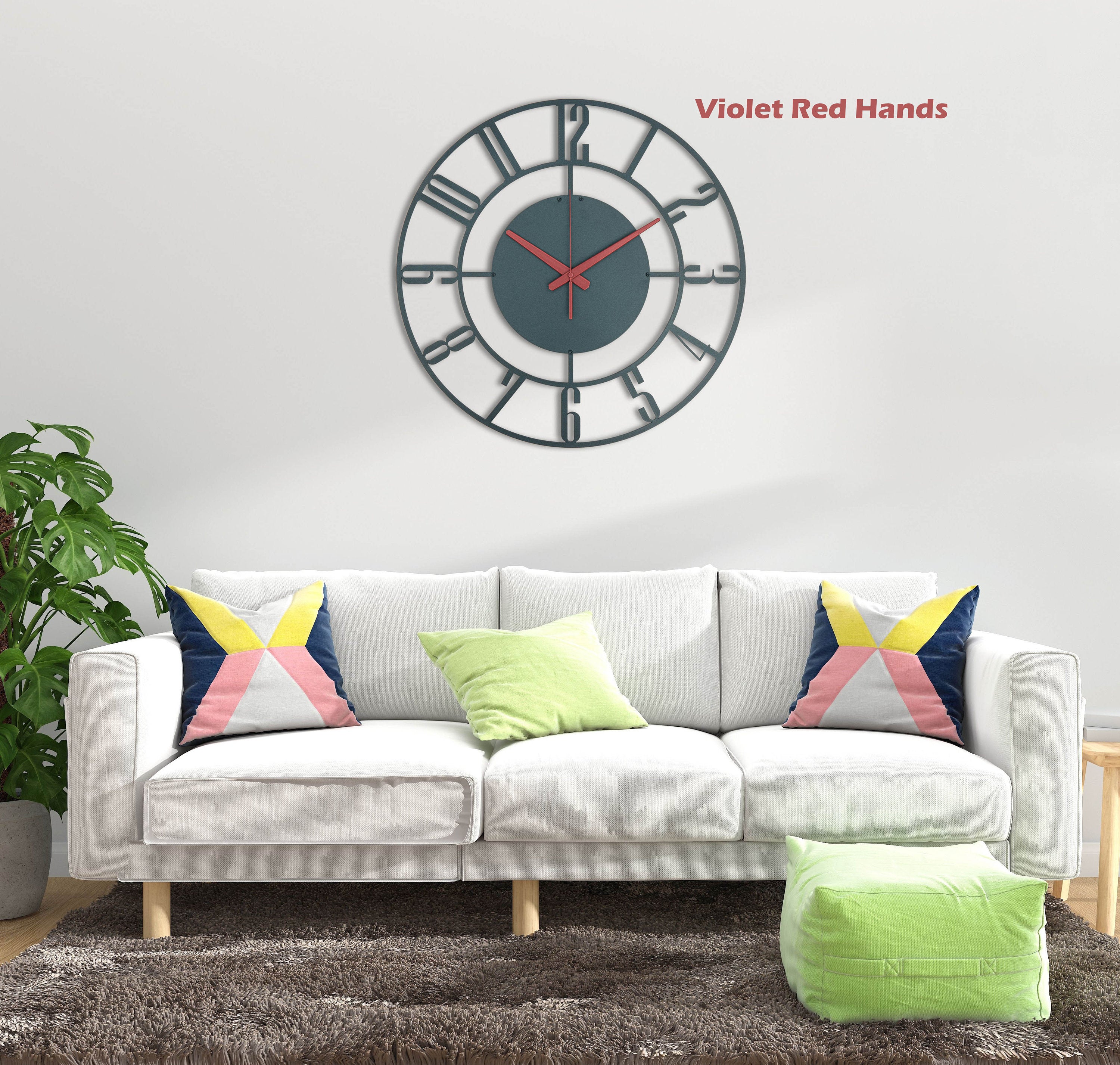 Blue Wall Clock, Midnight Blue Extra Large Clock, Unique Wall Clock, Oversized Wall Clock, Small Wall Clock, Clocks For Wall