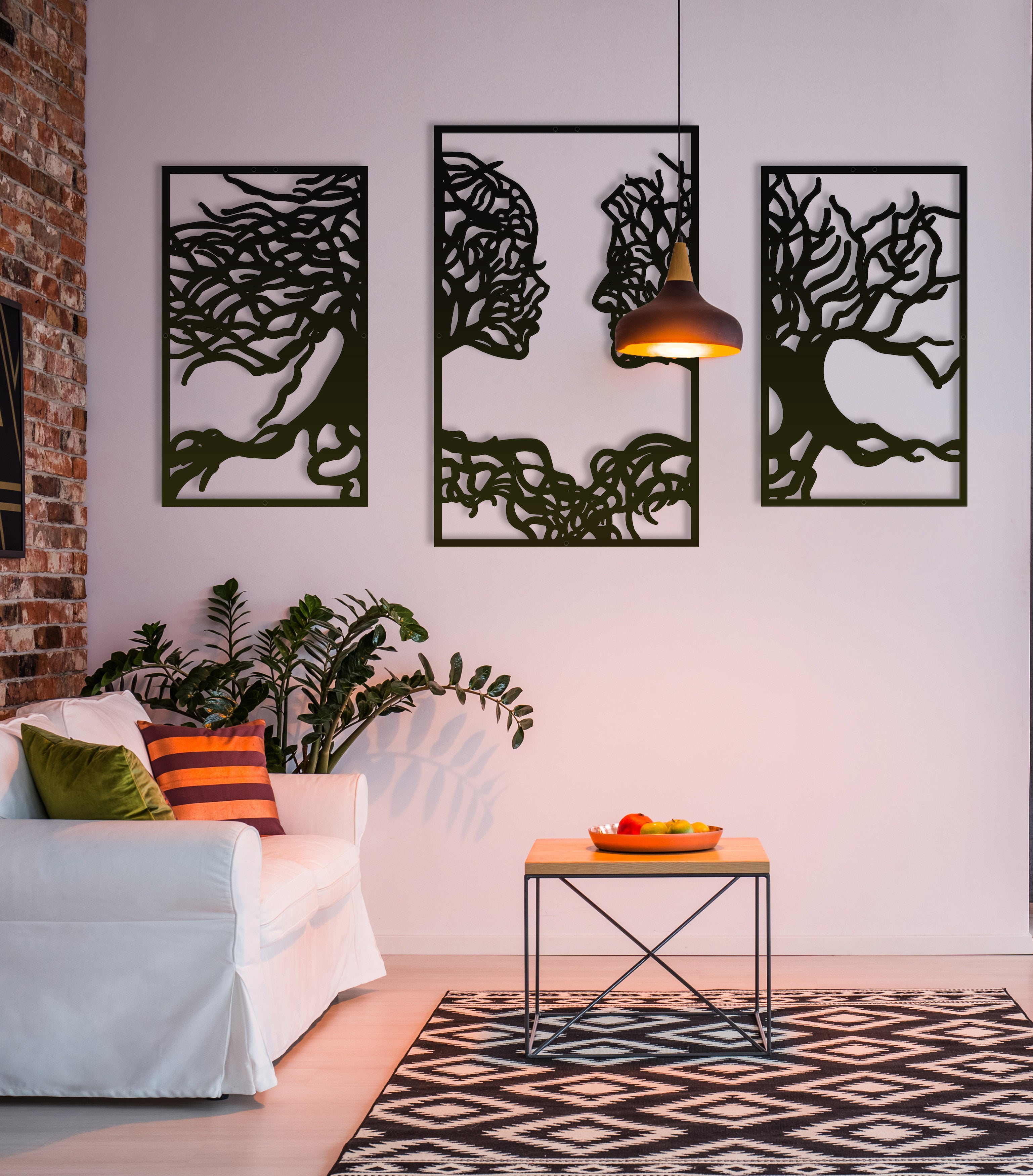 Abstract Woman Face Metal Wall Decor/Living Room Wall Decor Anniversary Gift New Home Gift Wedding Gift