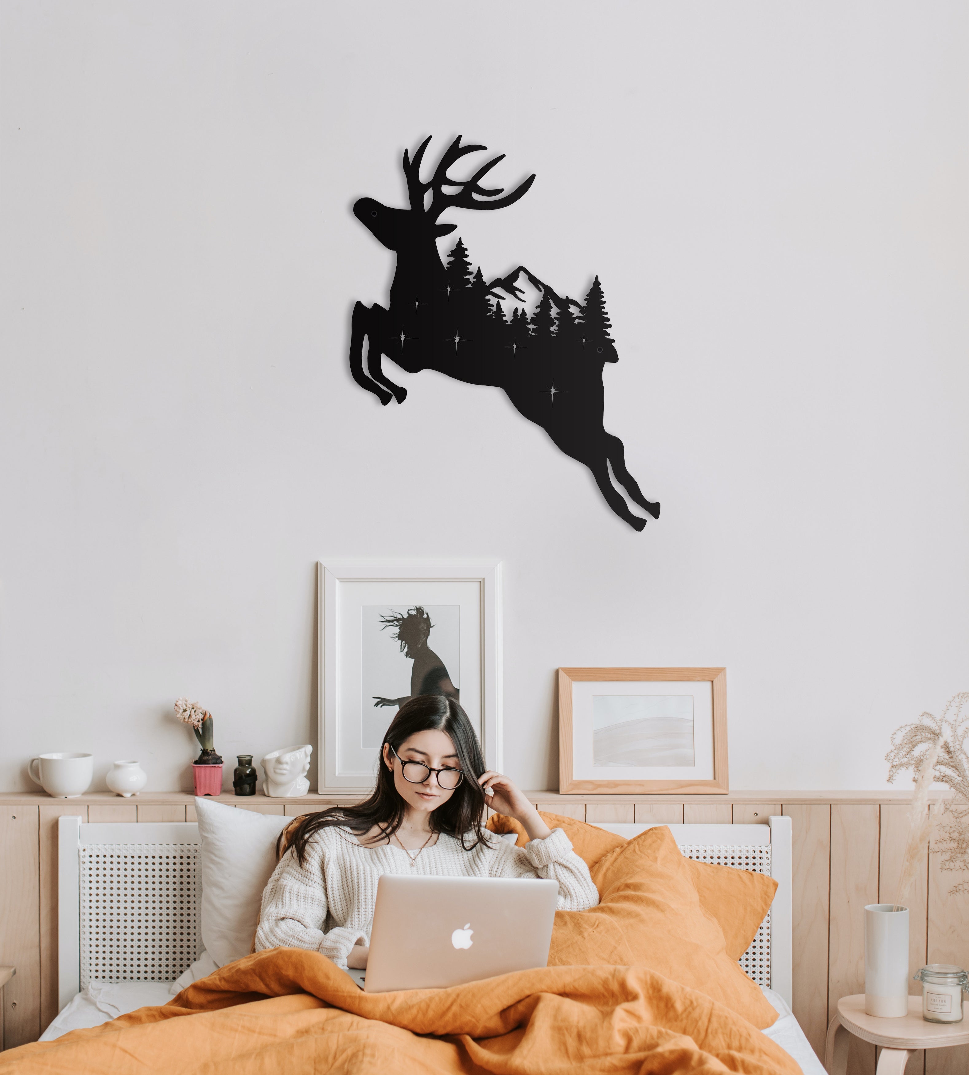 Unique Deer Metal Wall Decor/Living Room Wall Decor Anniversary Gift New Home Gift Wedding Gift