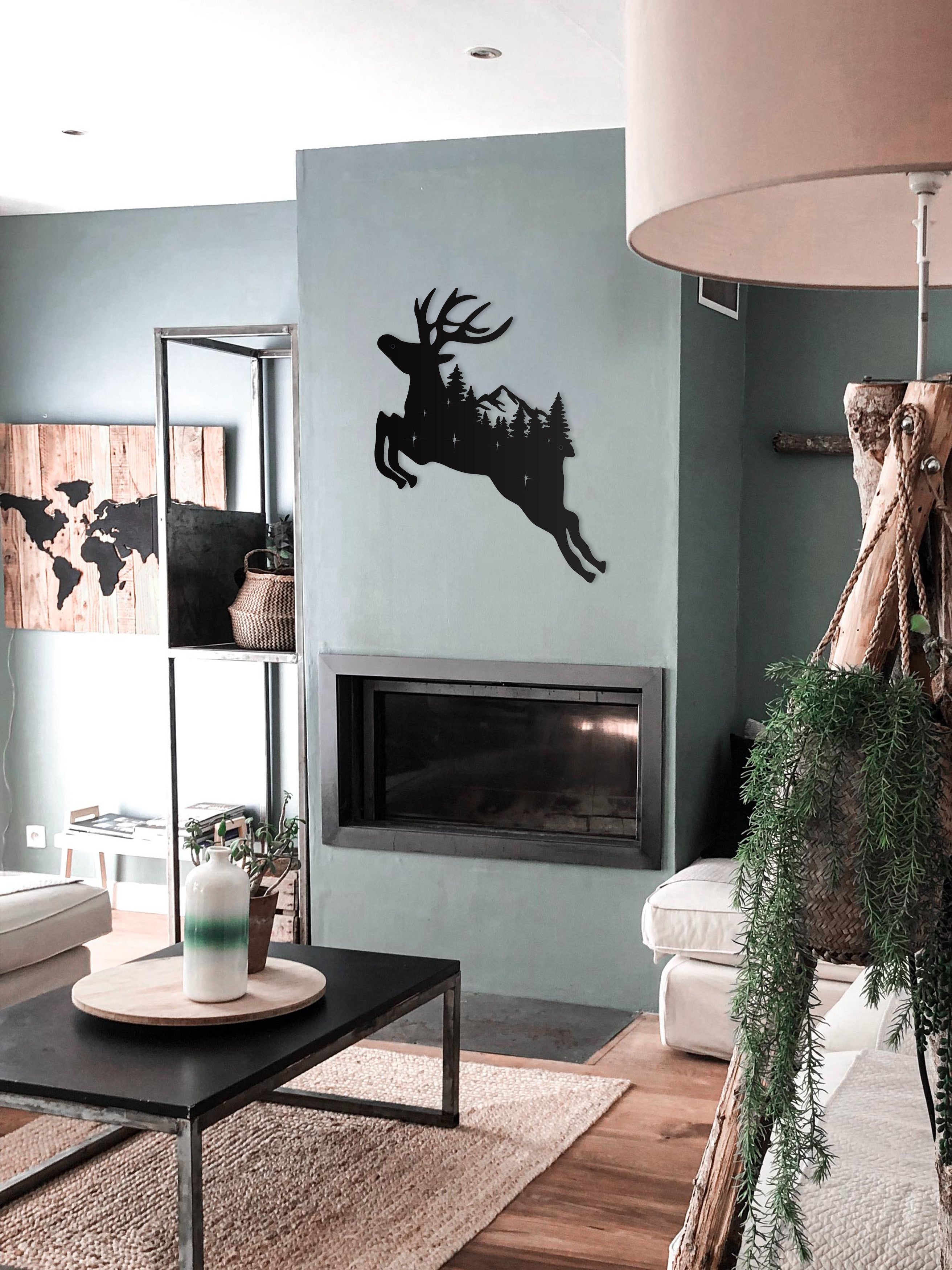 Unique Deer Metal Wall Decor/Living Room Wall Decor Anniversary Gift New Home Gift Wedding Gift
