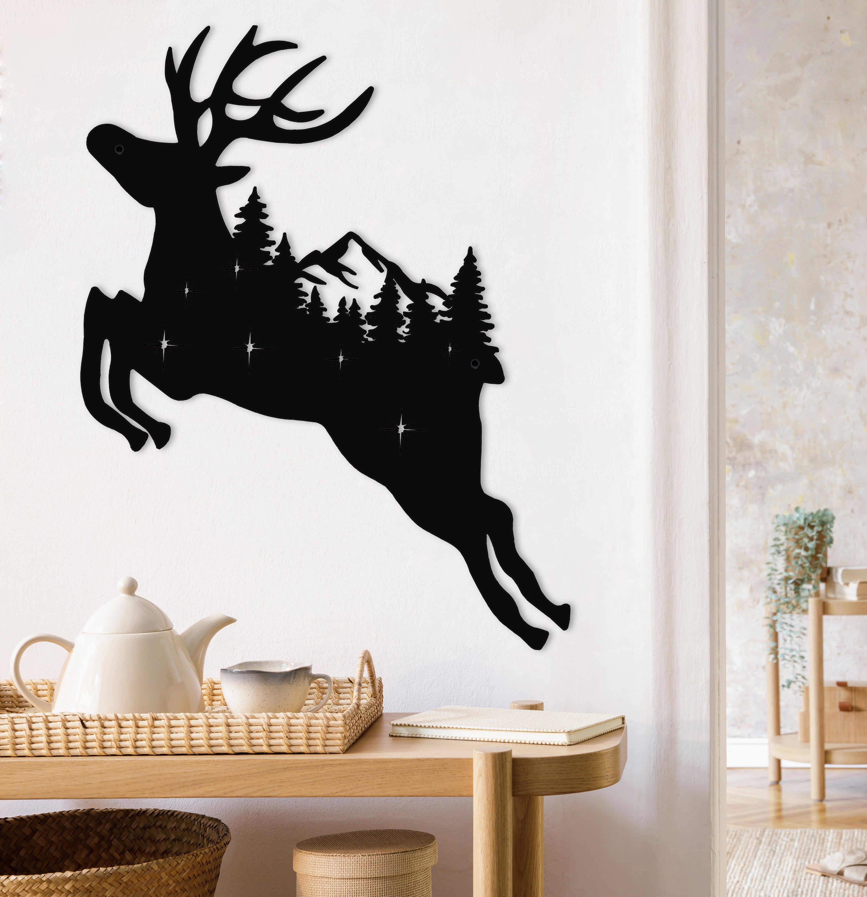 Unique Deer Metal Wall Decor/Living Room Wall Decor Anniversary Gift New Home Gift Wedding Gift